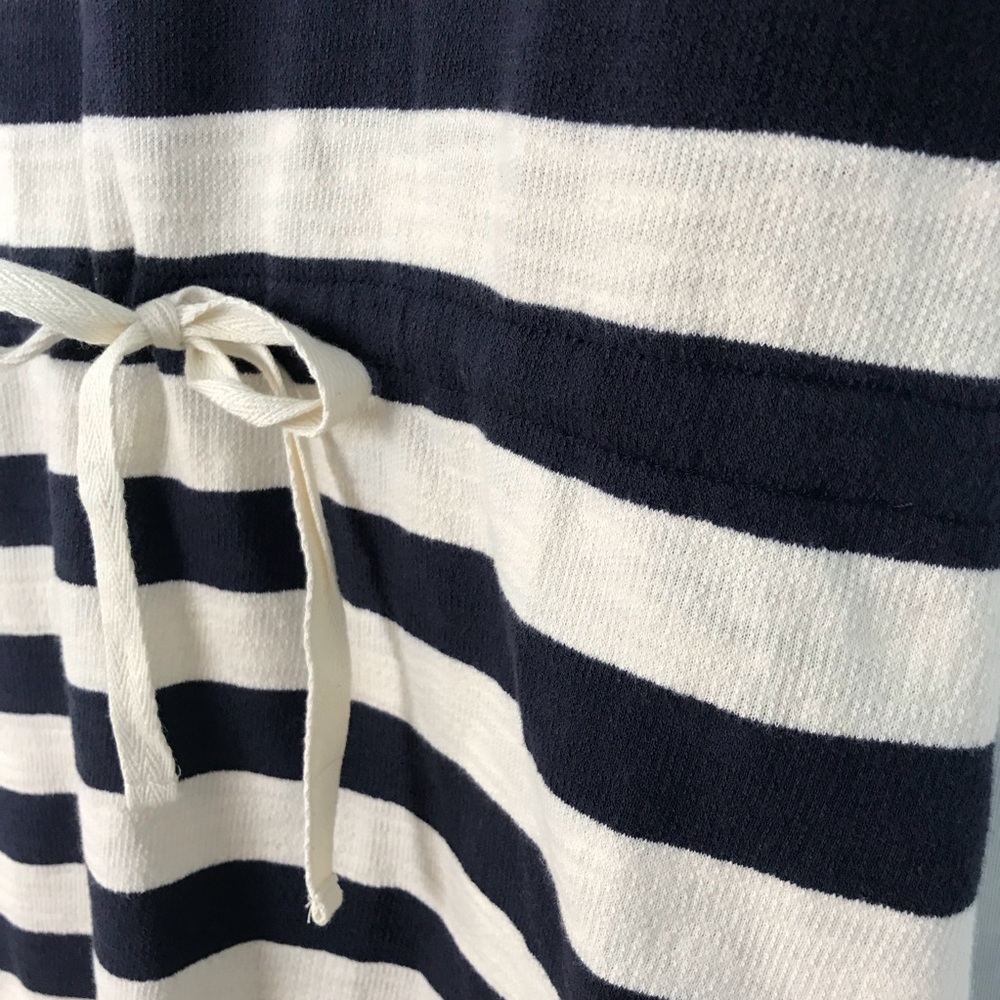 LOFT navy striped dress with drawstring waist - Picture 6 of 8